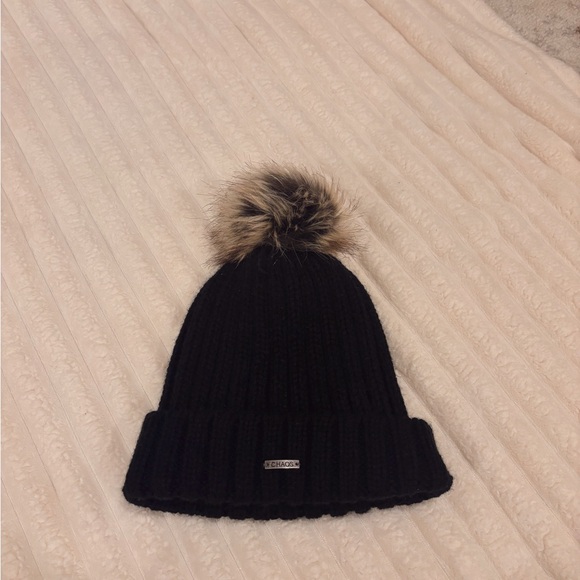 Chaos black knitted beanie with Pom Pom - Picture 1 of 1